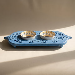 Carved Blue Tray