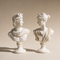 Greek Muse Bust Pair — White
