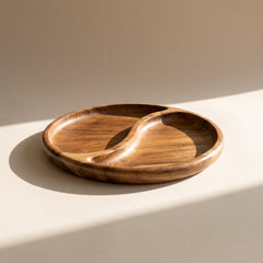Sun-Carved Teak Wood Tray