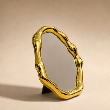 Wavy Edge Mirror - Gold