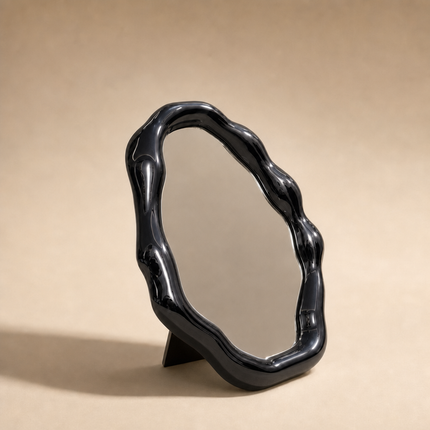 Wavy Edge Mirror - Black