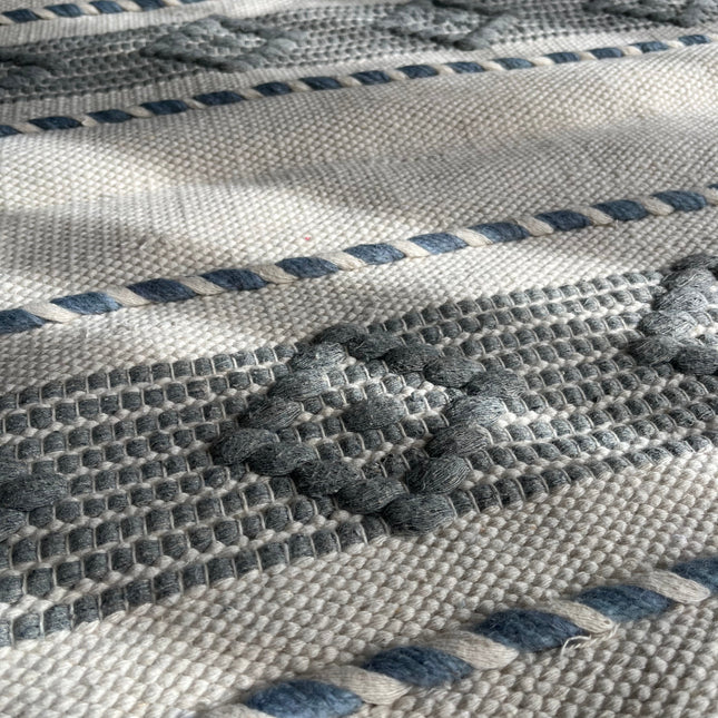 Blue & Grey Textured Kilim