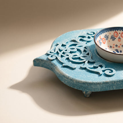 Azure Filigree Tray