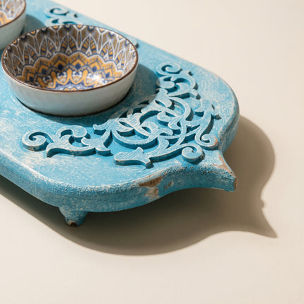 Blue Carved Tray