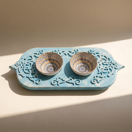 Blue Carved Tray