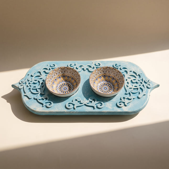 Blue Carved Tray