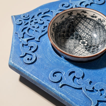 Carved Blue Tray