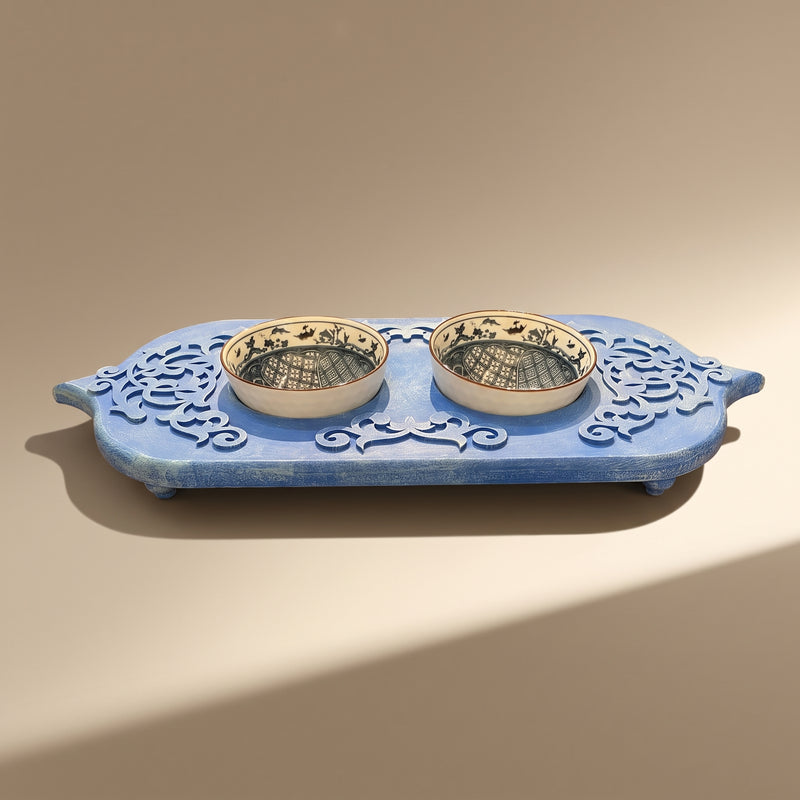 Carved Blue Tray