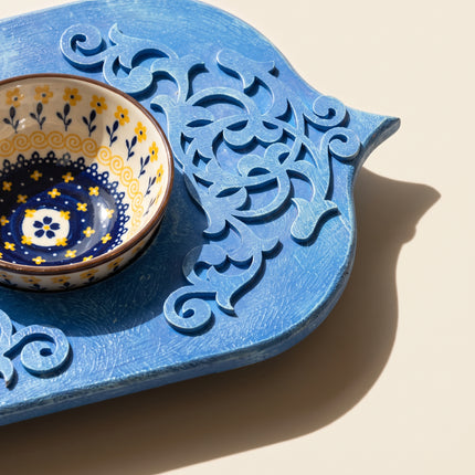 Carved Blue Tray