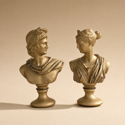 Greek Muse Bust Pair — Gold