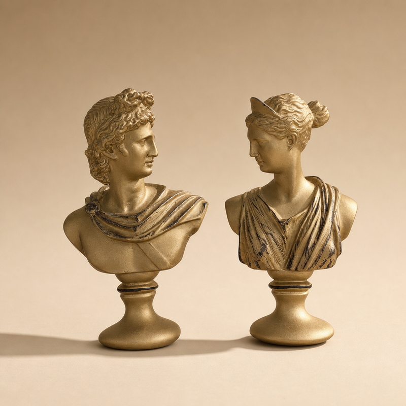 Greek Muse Bust Pair