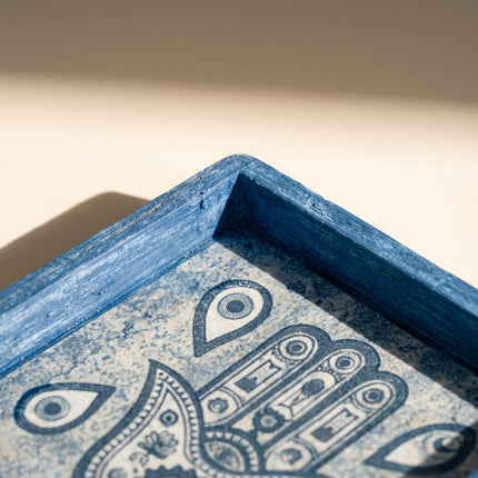 Blue khamsa Tray Set