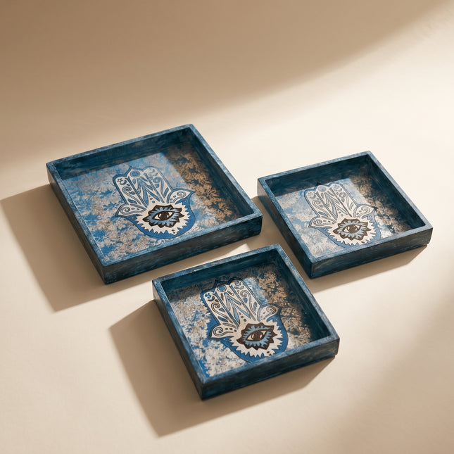 Khamsa Hamsa Decorative Tray Set (3 pcs)