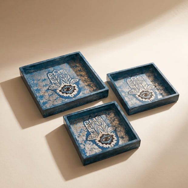 Khamsa Hamsa Decorative Tray Set (3 pcs)
