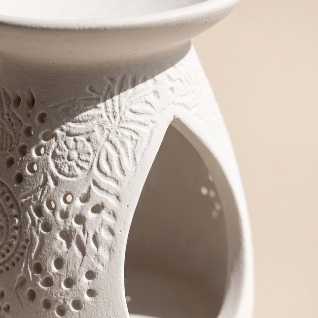 Carved Gypsum Aroma Warmer Set