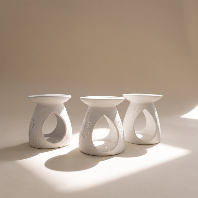 Carved Gypsum Aroma Warmer Set