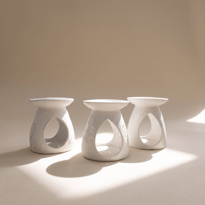 Carved Gypsum Aroma Warmer Set