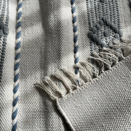 Blue & Grey Textured Kilim