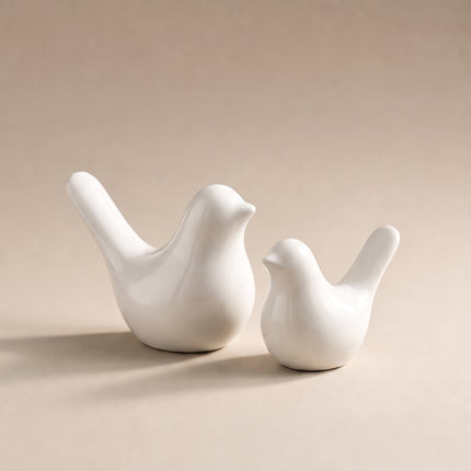 Graceful Bird Sculptures — White