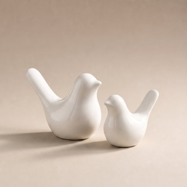 Graceful Bird Sculptures — White