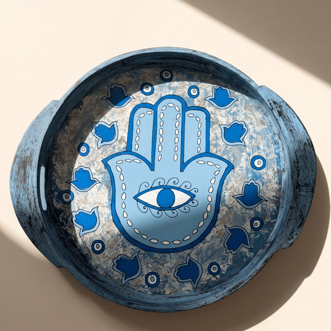 Celestial khamsa Round Tray