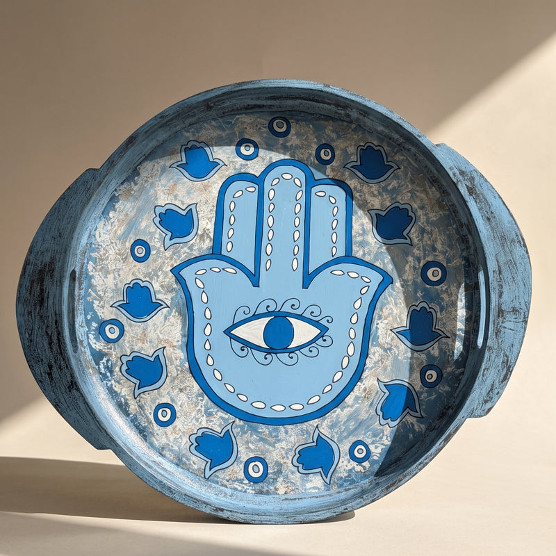 Celestial khamsa Round Tray