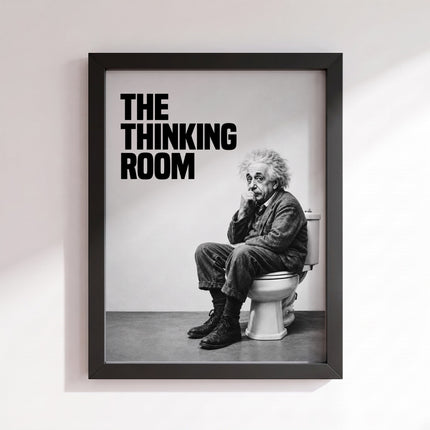 Einstein Thinking Room Poster (Black Frame)