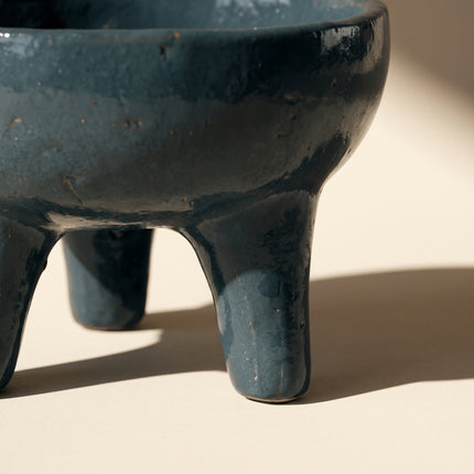 Glazed Clay Tripod Bowl