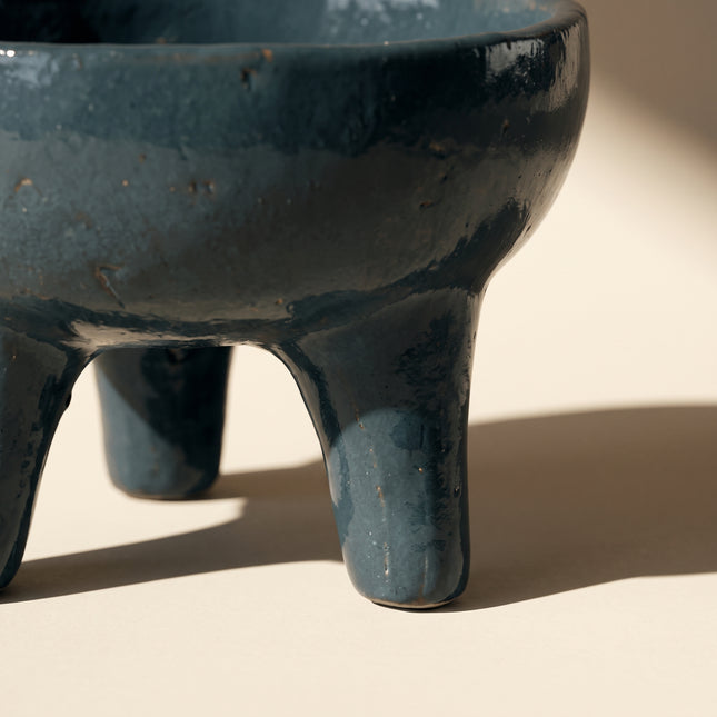 Glazed Clay Tripod Bowl