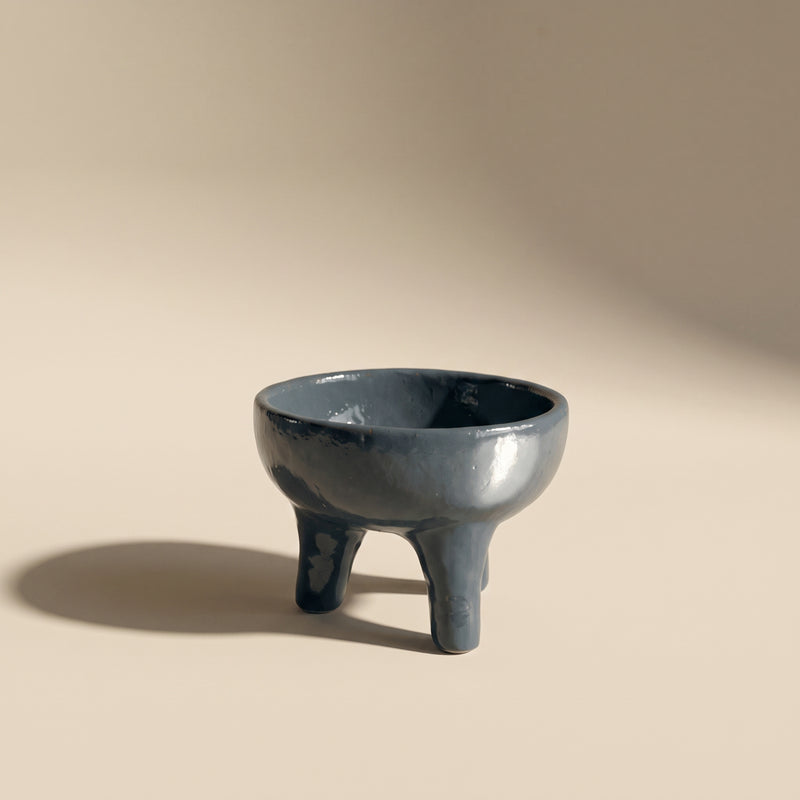 Glazed Clay Tripod Bowl