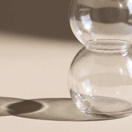 Iridescent Double-Sphere Glass Vase