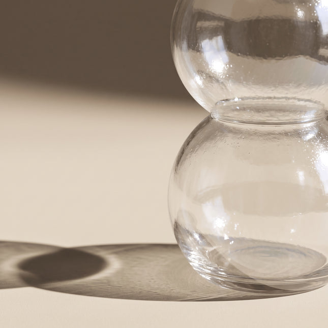 Iridescent Double-Sphere Glass Vase