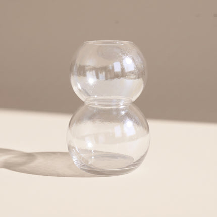 Iridescent Double-Sphere Glass Vase