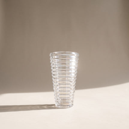 Iridescent Ribbed Glass Vase