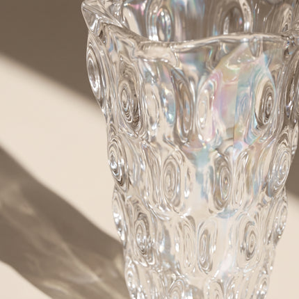 Iridescent Textured Glass Vase