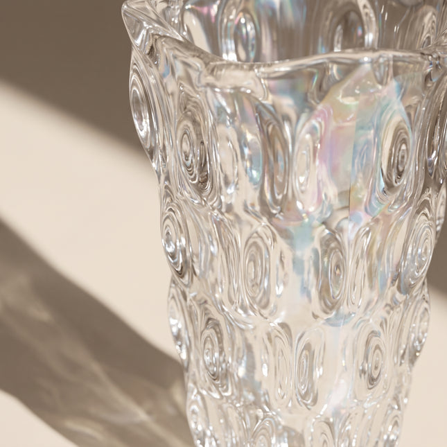 Iridescent Textured Glass Vase