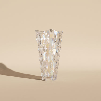 Iridescent Textured Glass Vase