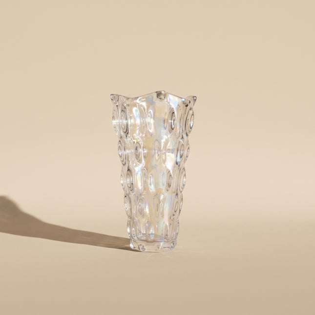 Iridescent Textured Glass Vase