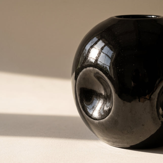 Obsidian Orb Pottery Vase