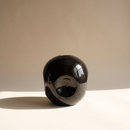 Obsidian Orb Pottery Vase