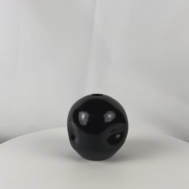 Obsidian Orb Pottery Vase