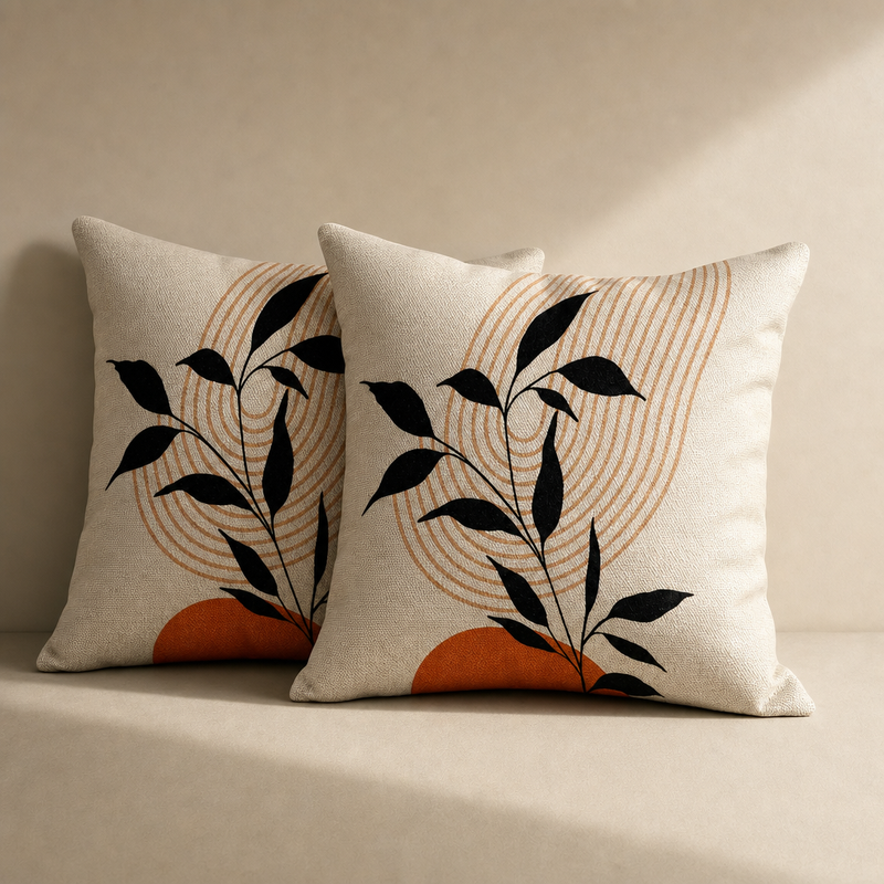 Botanical Curve Cushion Pair