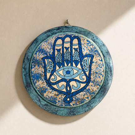 Round Hamsa Eye Plaque