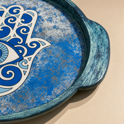 Ocean Hamsa Tray, close-up