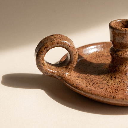 Rustic Clay Chamber Candle/ bokhour holder