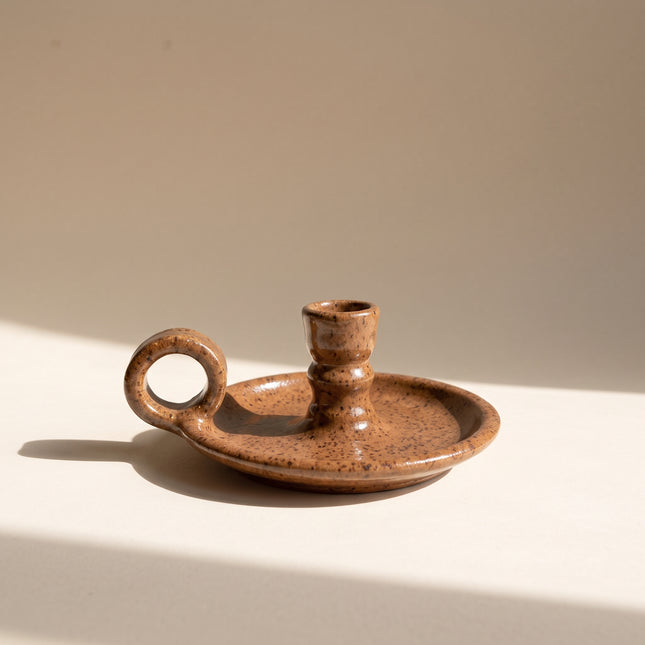 Rustic Clay Chamber Candle/ bokhour holder