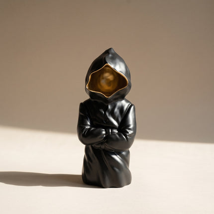 Silent Monk Sculpture: Black