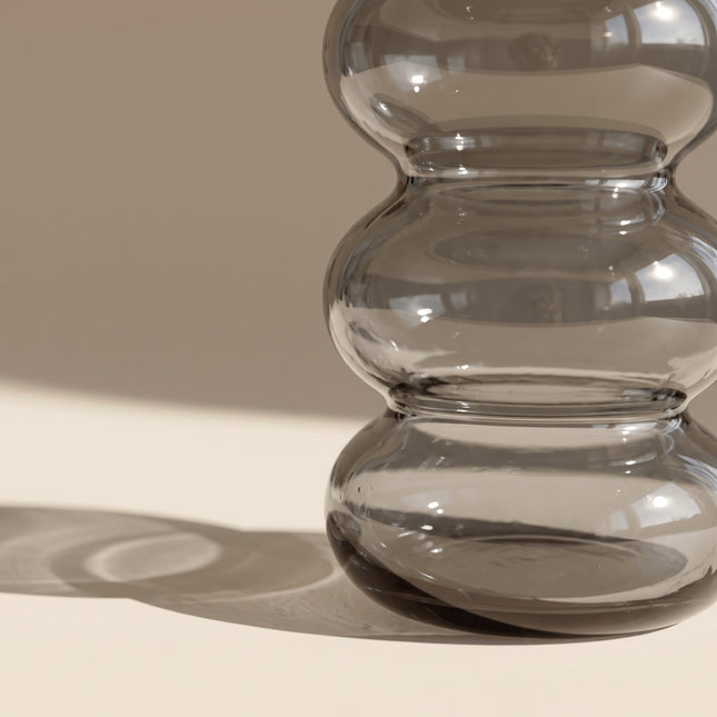 Smoked Glass Bubble Vase