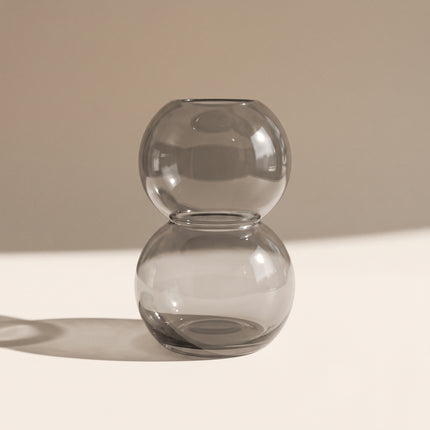 Smoky Grey Stacked Orb Vase