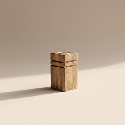 Tall Wood Candle Holder